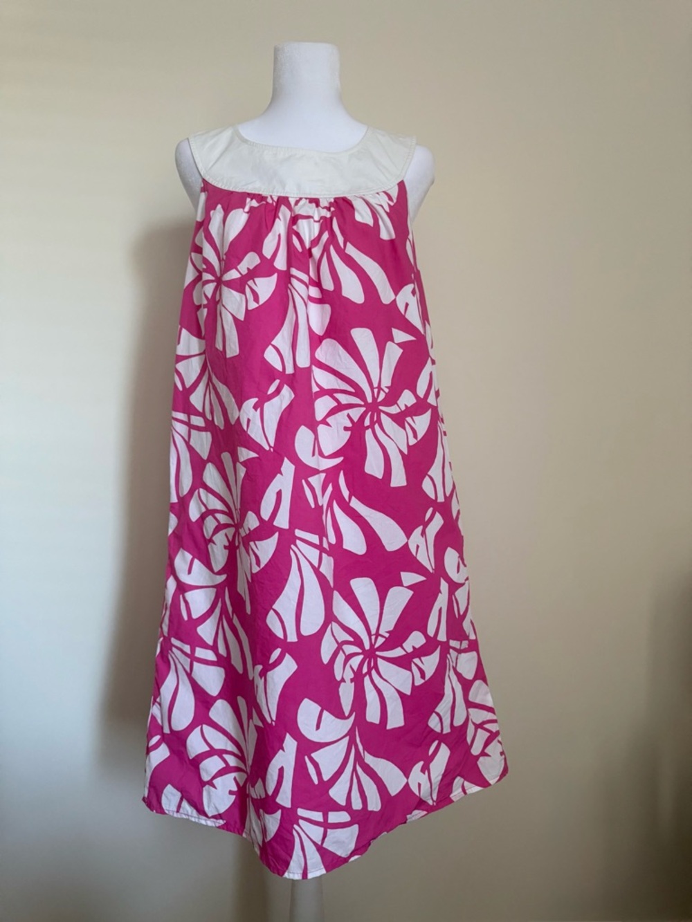 Lilly Pulitzer Pink & White Floral Cotton Sundress EUC size women’s 12